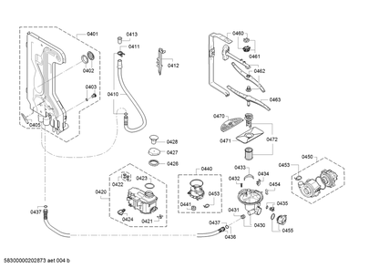 Diagram 5 Diagram and Parts List for SHEM78WH5N-32  Bosch Dishwasher