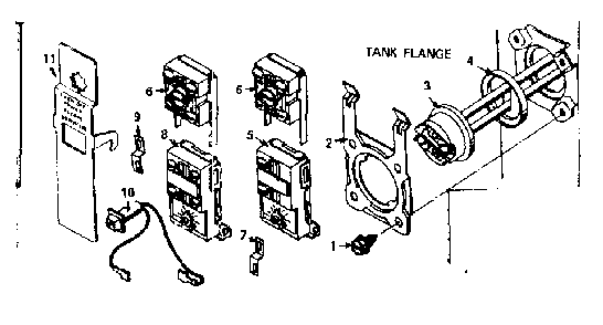 Tank Flange Diagram and Parts List for 15332846  Kenmore Water Heater