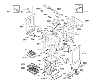Cavity & Frame Diagram and Parts List for HGS3063UC 10 Bosch Range