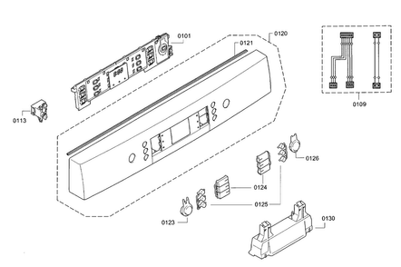 Control Panel Diagram and Parts List for SGE68U55UC A3 Bosch Dishwasher