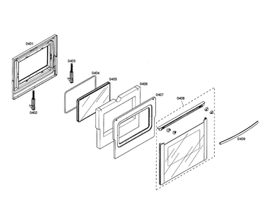 Door Diagram and Parts List for HES7062U 01 Bosch Range