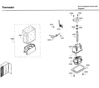 Motor Asy Diagram and Parts List for T42BD820NS 00 Thermador Refrigerator