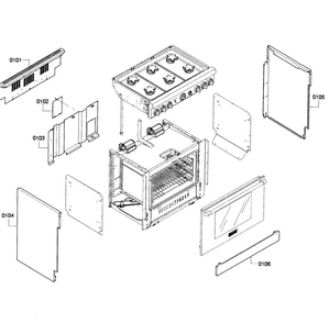 Main Assy Diagram and Parts List for PRD366GHC 01 Thermador Range