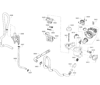 Pump Assy Diagram and Parts List for SHE3AR75UC 07 Bosch Dishwasher