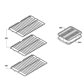 Shelfs Diagram and Parts List for HBL3460UC 04 Bosch Wall Oven