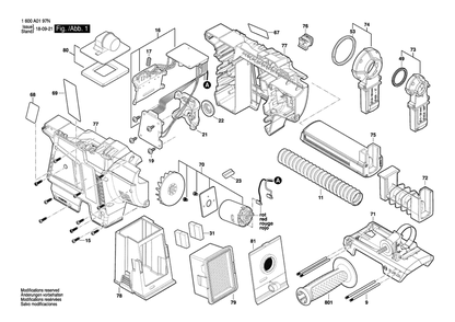 Part Location Diagram of 1600A006ZX Bosch Tool HOSE