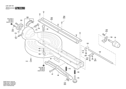 Section 3 Diagram and Parts List for GCM305-254D 3601M49140 Bosch Miter Saw