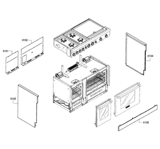 Main Assy Diagram and Parts List for PRD484EEHU 01 Thermador Range