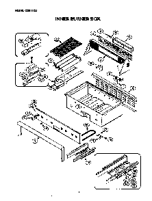 Inner Burner Box Diagram and Parts List for CGB36RU  Thermador Grill