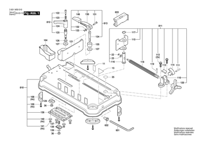 Figure 1 Diagram and Parts List for 3601M59010 GCD18V-14 Bosch Circular Saw