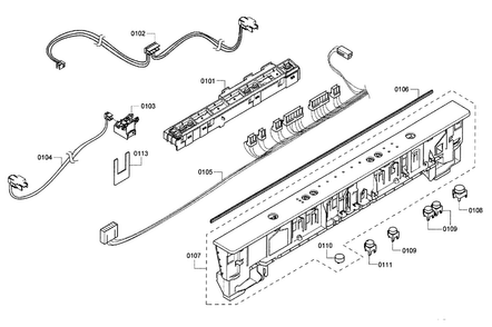Control Panel Diagram and Parts List for SHX3AR75UC 15 Bosch Dishwasher