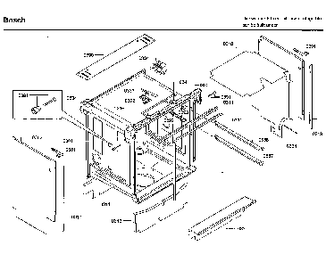 Cabinet Diagram and Parts List for SHX9PT55UC A5 Bosch Dishwasher