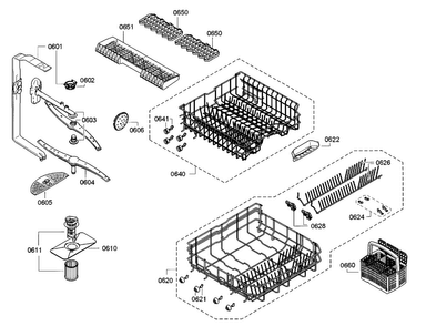Part Location Diagram of 20002434 Bosch CROCKERY BASKET