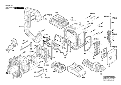 Part Location Diagram of 1619PB4497 Bosch Tool BOARD ASSEMBLY
