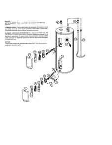 Water Heater Diagram and Parts List for 153326566  Kenmore Water Heater