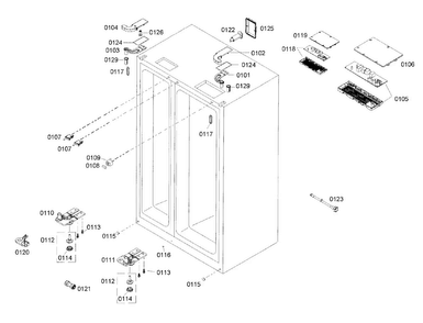 Cabinet Diagram and Parts List for B22CS80SNS 04 Bosch Refrigerator