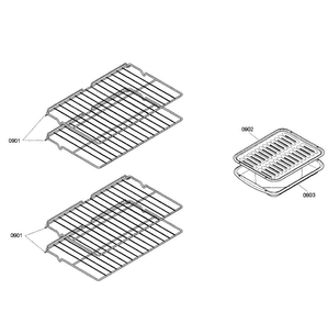 Shelfs Diagram and Parts List for HBL3550UC 03 Bosch Wall Oven