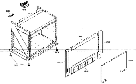 Oven Cabinet Parts Diagram and Parts List for PRG364EDH01  Thermador Range