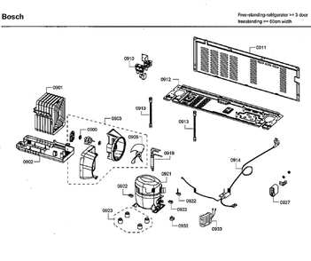 Compressor Diagram and Parts List for B26FT80SNS 06 Bosch Refrigerator