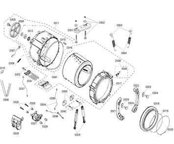 Drum Diagram and Parts List for WFMC220RUC 15 Bosch Washer