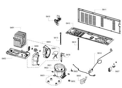 Compressor Diagram and Parts List for B26FT70SNS 04 Bosch Refrigerator