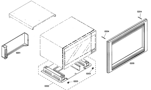 Microwave Mounting Assy Diagram and Parts List for POM301 01 Thermador Microwave