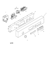 Fascia Panel Diagram and Parts List for SHU4036UC 06 Bosch Dishwasher
