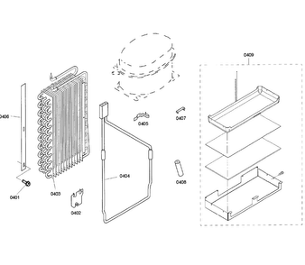 Evaporator Diagram and Parts List for KBUDT4255E 04 Thermador Refrigerator