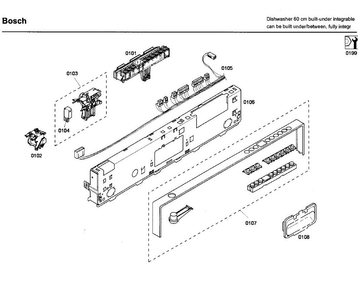 Control Panel Diagram and Parts List for SHV68M03UC 53 Bosch Dishwasher