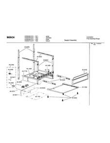 Support Assembly Diagram and Parts List for HGS246UC 01 Bosch Range