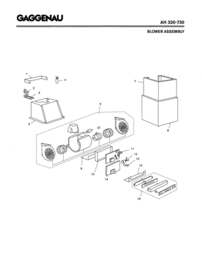 02 - BLOWER ASSEMBLY Diagram and Parts List for AH320-730  Bosch Range Hood