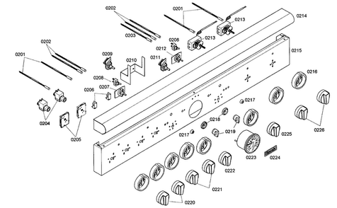Control Panel Diagram and Parts List for PD484GED01  Thermador Range