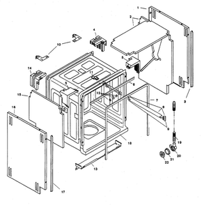 Tank Assy Diagram and Parts List for SHU6805UC 12 Bosch Dishwasher