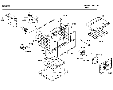 Oven Diagram and Parts List for HII8055U 01 Bosch Range