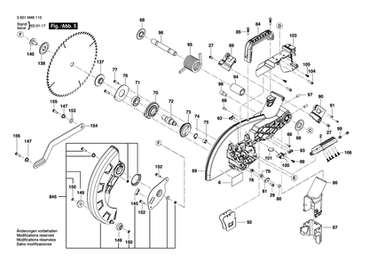 Diagram 5 Diagram and Parts List for GCM18V-10SD 3 601 M46 110 Bosch Miter Saw