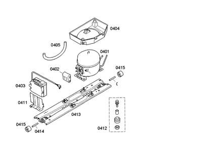 Compressor Diagram and Parts List for B11CB50SSS 06 Bosch Refrigerator