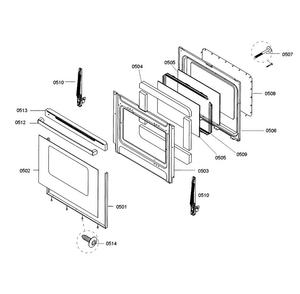 Door Diagram and Parts List for HGS3023UC 02 Bosch Range