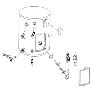 Water Heater Diagram and Parts List for 153326230  Kenmore Water Heater