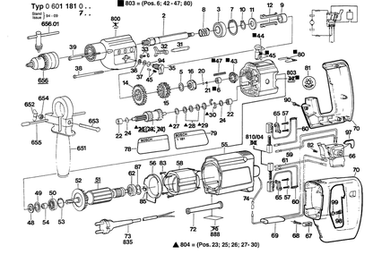 Section 1 Diagram and Parts List for 0601181734  Bosch Impact Driver