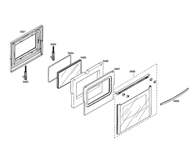 Door Diagram and Parts List for HGS7022UC 01 Bosch Range