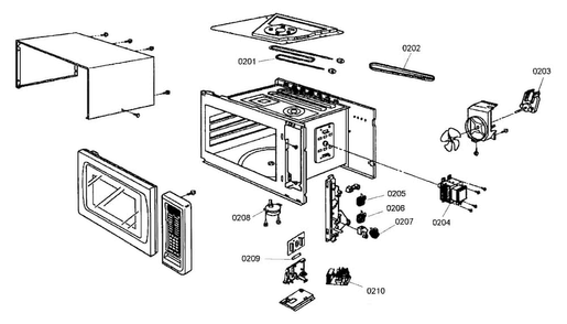 Microwave Parts Diagram and Parts List for MCES01  Thermador Microwave