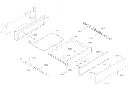 Drawer Diagram and Parts List for HEI8054U 05 Bosch Range