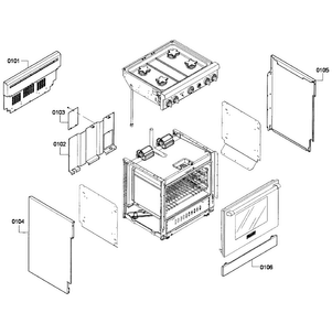 Cabinet Diagram and Parts List for PRD304GHC 04 Thermador Range