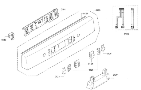 Control Panel Diagram and Parts List for SGE63E15UC A3 Bosch Dishwasher