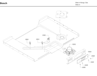 Igniter Diagram and Parts List for HDI8054U 05 Bosch Range