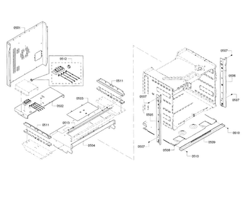 Cabinet Diagram and Parts List for HBL8751UC 01 Bosch Microwave Oven Combo