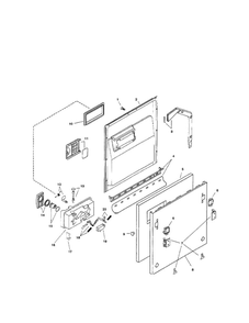 Door Assembly Diagram and Parts List for SHV4803UC 06 Bosch Dishwasher