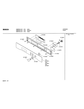 01 - FASCIA PANEL Diagram and Parts List for HBN752AUC(FD8207-)  Bosch Wall Oven