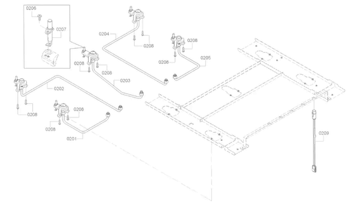Electrode Asy Diagram and Parts List for NGM8055UC 02 Bosch Cooktop