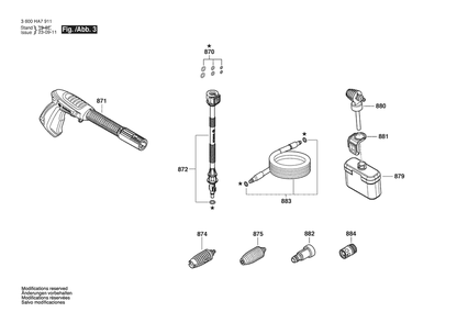 Diagram 3 Diagram and Parts List for EASYAQUATAK1700 3600HA7911 Bosch Pressure Washer